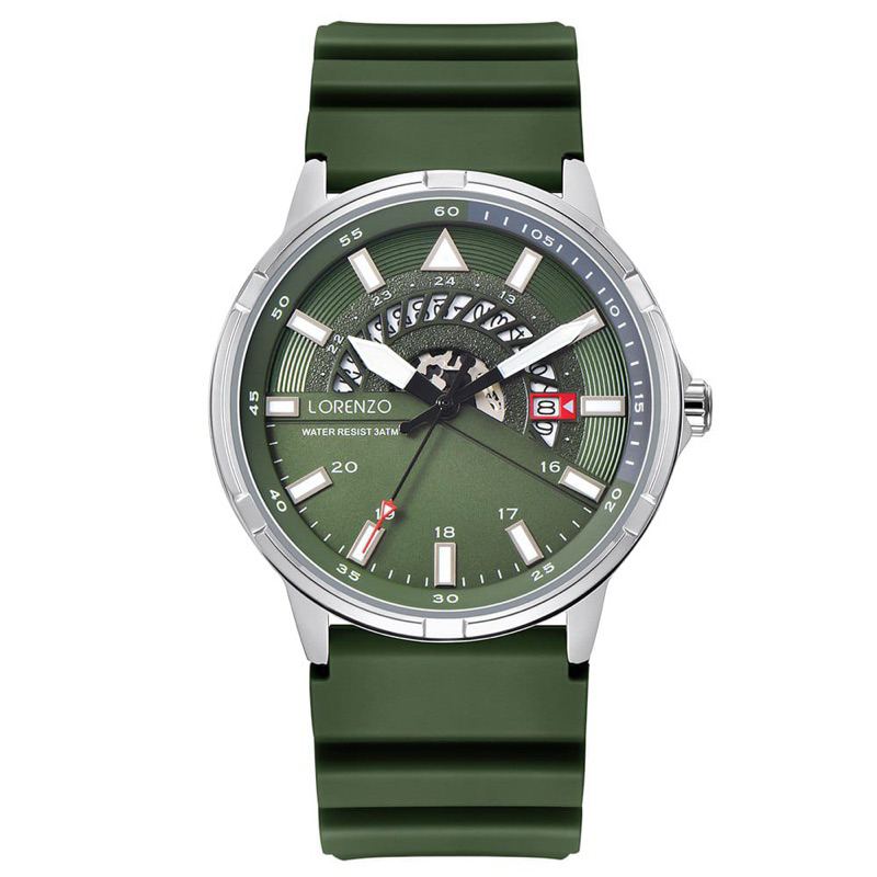 LORENZO ORIGINAL R-6106 JAM TANGAN PRIA BUSINNES TALI RUBBER