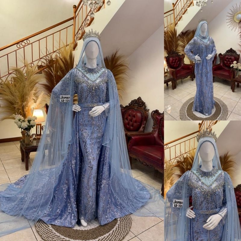 Gaun pengantin slim jumbo ld 120 full payet