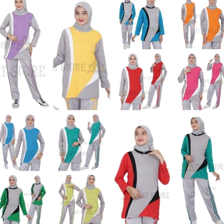 Kaos Olahraga Wanita Muslimah  Setelan Baju Senam Wanita  Stelan Training Olahraga Muslimah