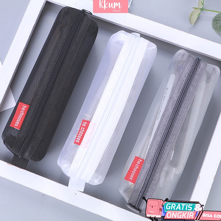 

PROMOJDN8 Kotak pensil korea pouch tempat pensil transparant simple beningpencil case lucu NWH