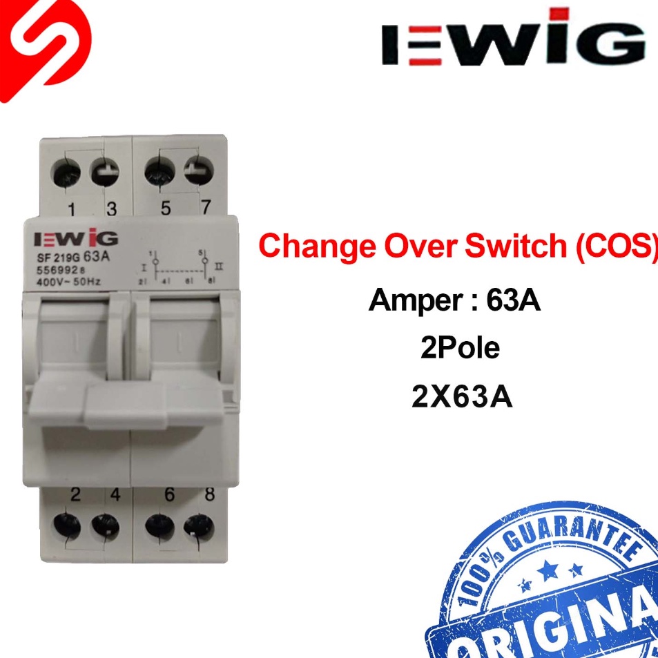 COS  Change Over Switch  Ohm saklar EWIG 2x63A  V