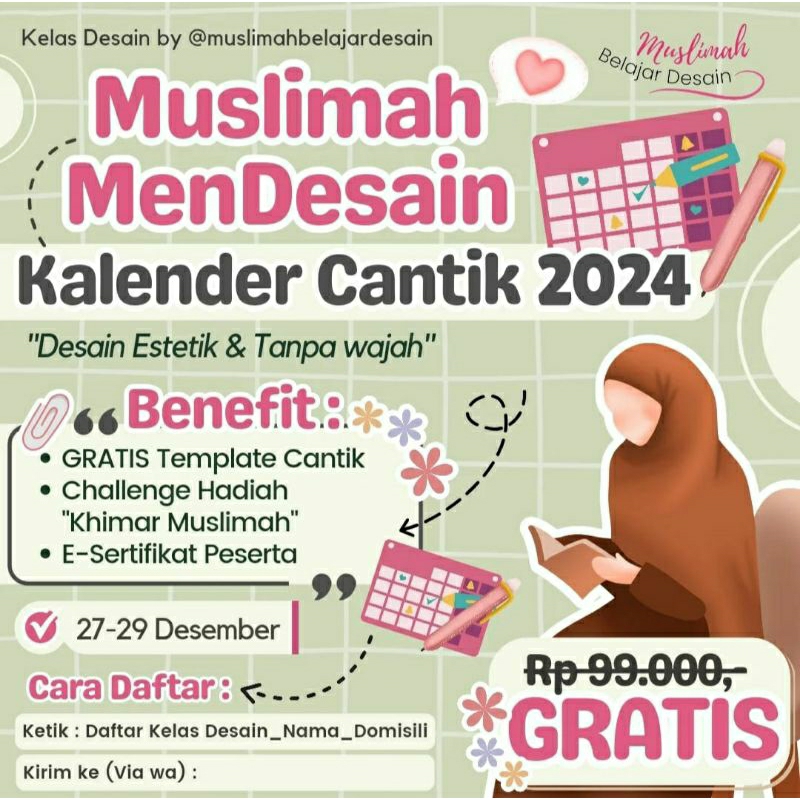

kelas mendesain kalender gratis