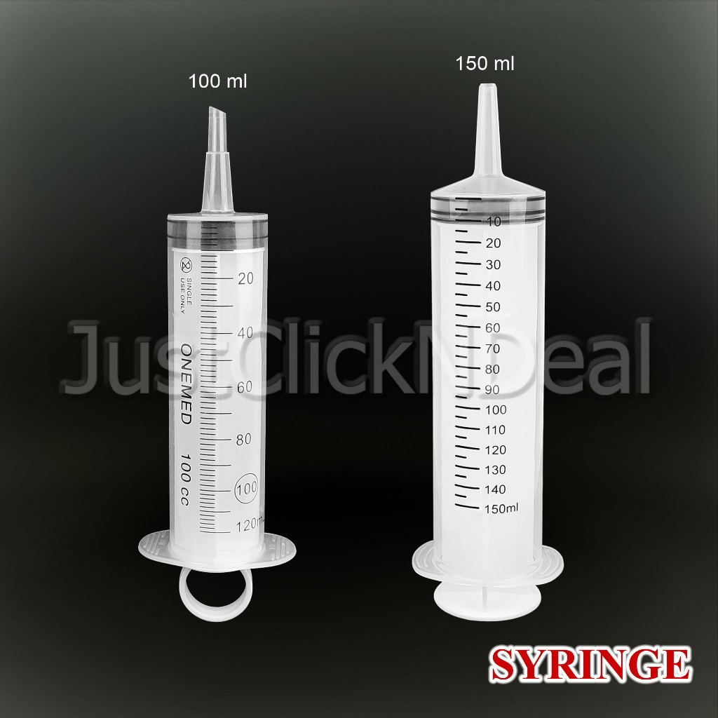 Suntikan Besar 100 150 ml Syringe Spuit Takaran Steril