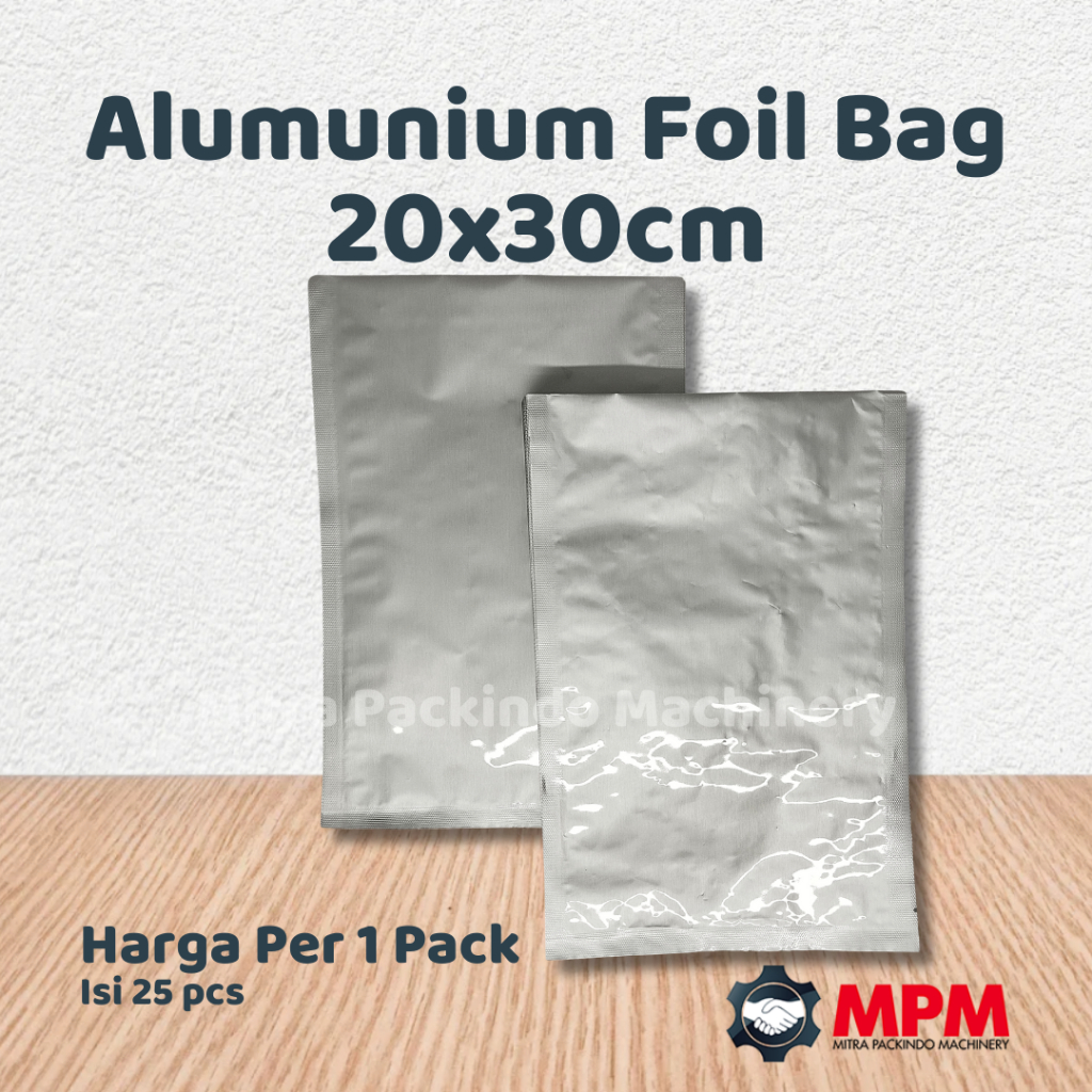 Aluminium Foil 20x30 cm / Kemasan Sachet Foil Alumunium 20 x 30 cm Silver Bubuk Kopi Bumbu Snack Kri