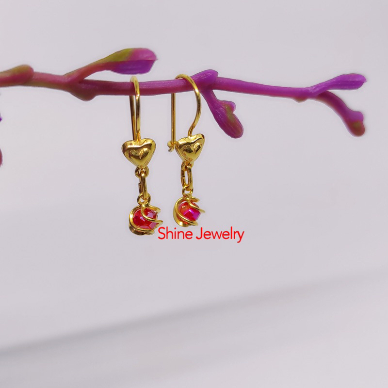 Anting mutiara gantung 1/2gr emas muda