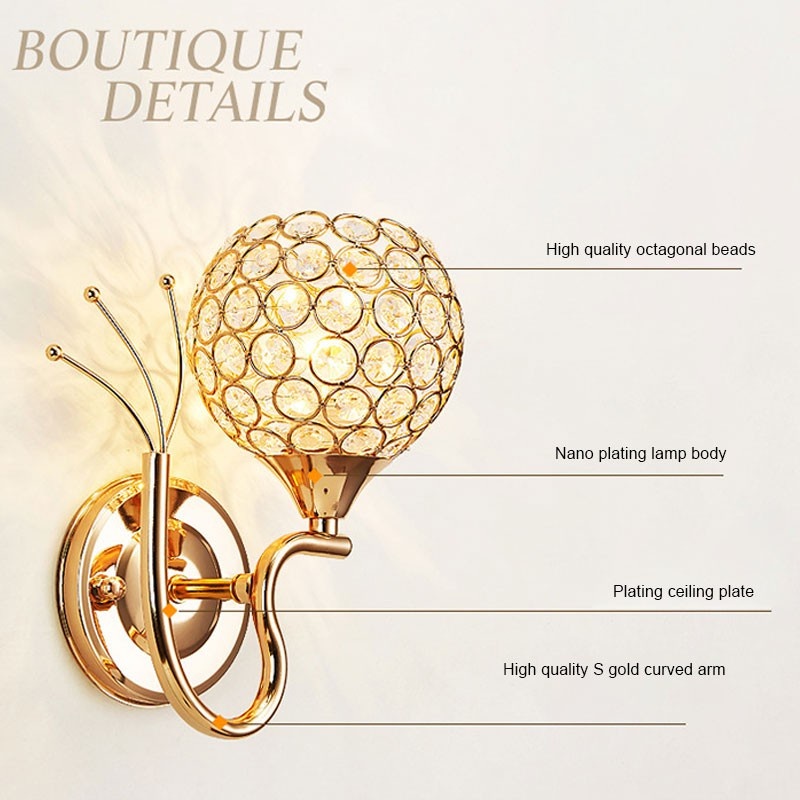 Lampu Dinding Kristal Lampu Dinding Mewah Lampu Dinding Kristal Gaya Modern Rumah Pilihan