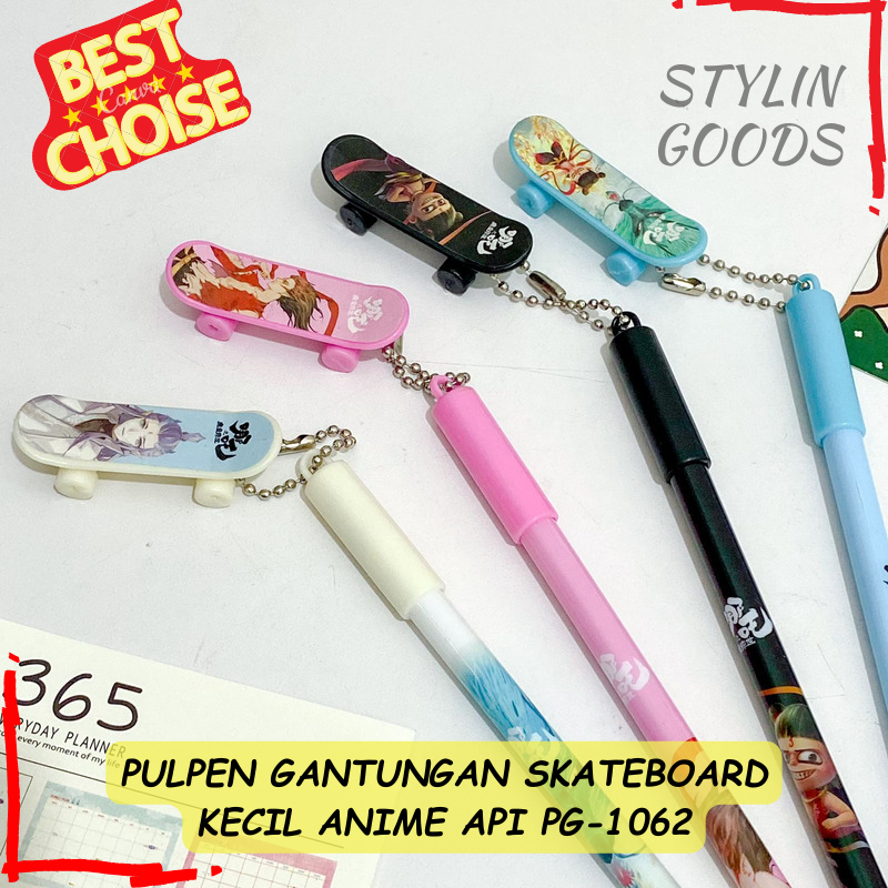 

PG-1062 PULPEN PEN GEL GANTUNGAN SKATEBOARD KECIL ANIME API / TINTA PEN GEL HITAM TERBARU VARIAN 4 / 8 / 12 PCS ALAT TULIS SEKOLAH KANTOR MURAH BISA COD