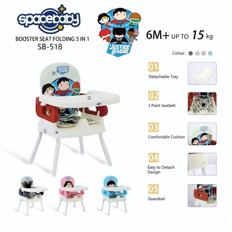 Spacebaby Kursi makan bayi SB 518 5in1
