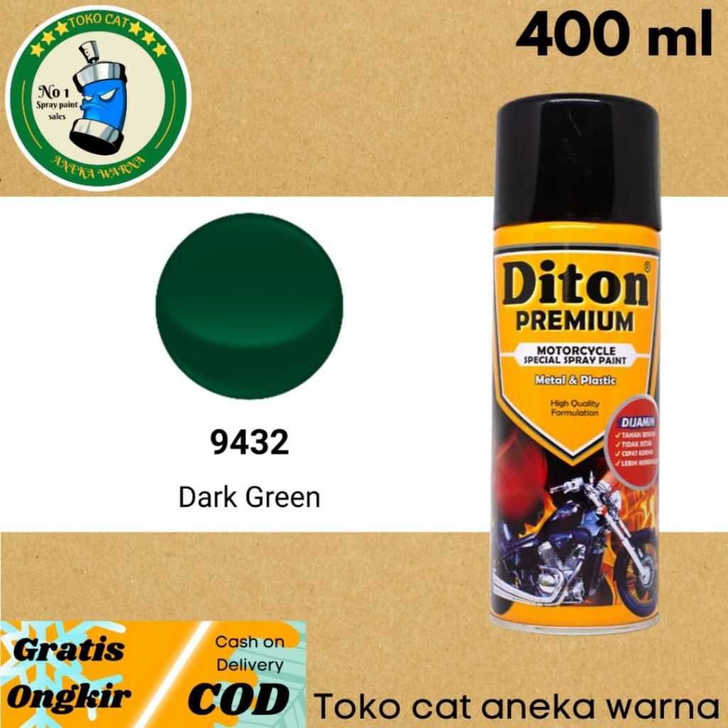 diton tremium 400ml dark green hijau tua 9432 pilox pilok cat semprot spray paint
