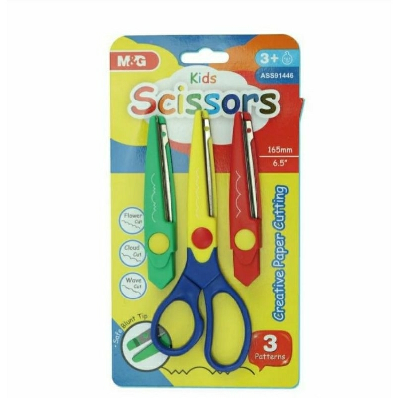 

M&G ASS91446 Kids Scissors with Metal Blade, 3 Attachable Cuts, 165 mm