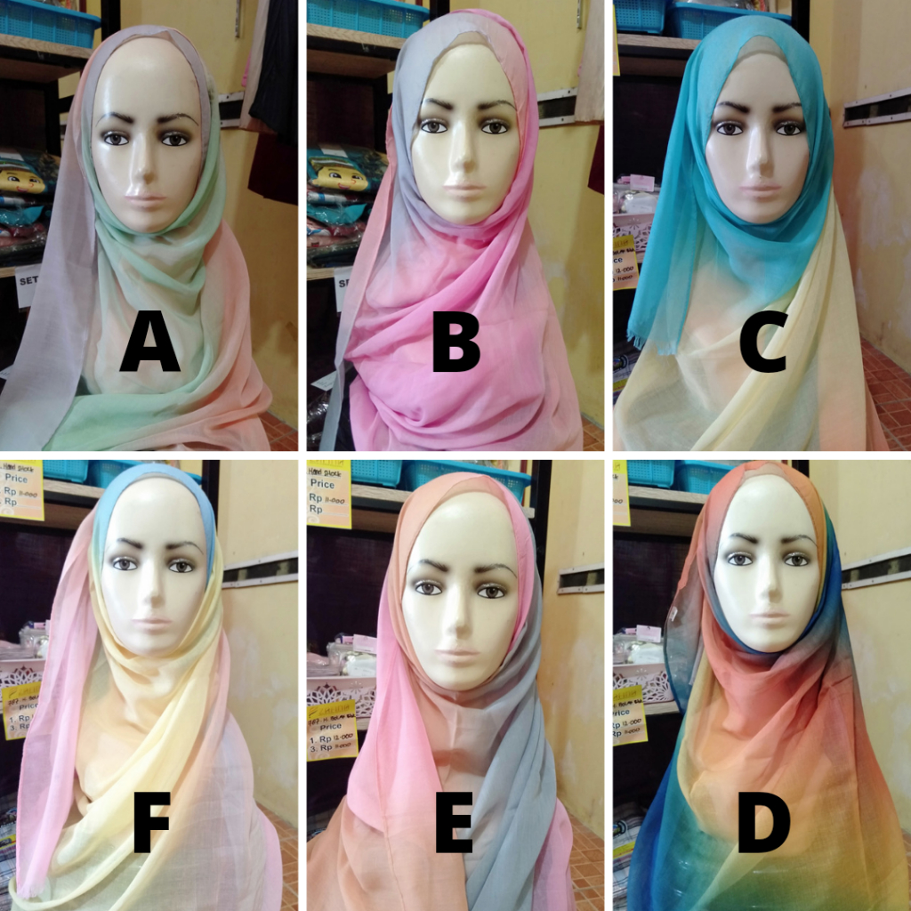 PASMINA PARIS PELANGI MOTIF GRADASI
