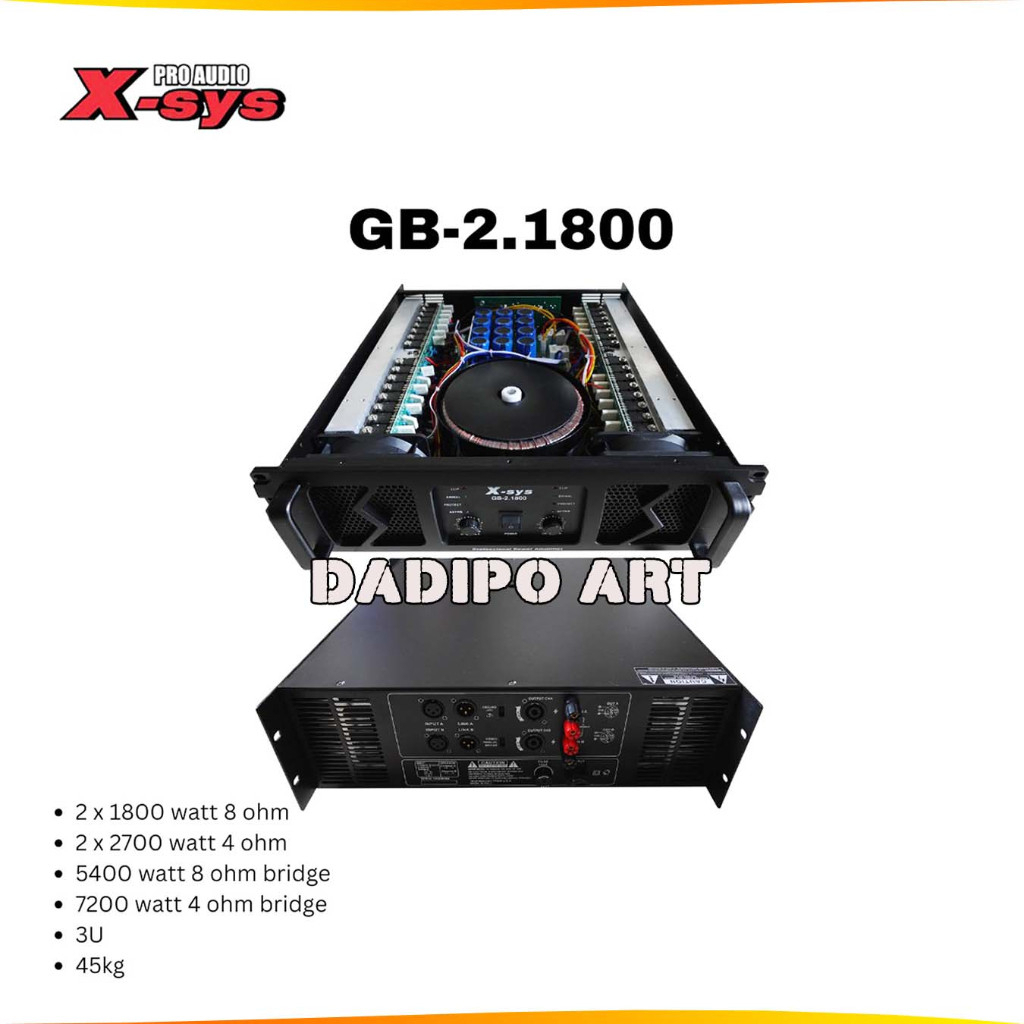 X-Sys Power Amplifier GB2 1800 GB2-1800 GB 2 1800 2 Channel Original