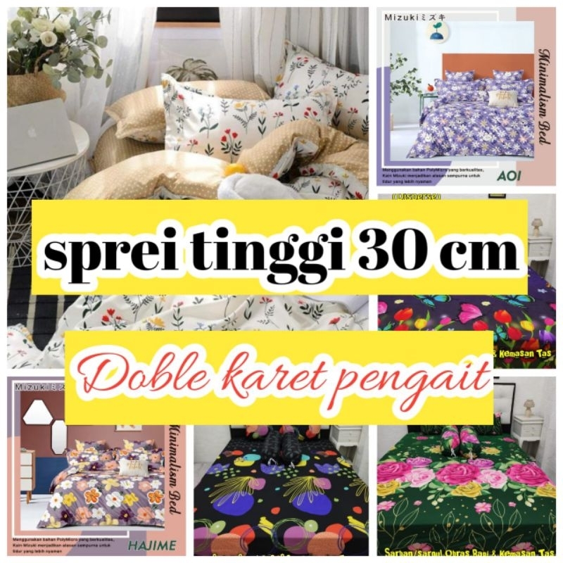 sprei tinggi 30cm,sprei anti geser,sprei murah, sprei 180x200x30, seprei 160x200x30