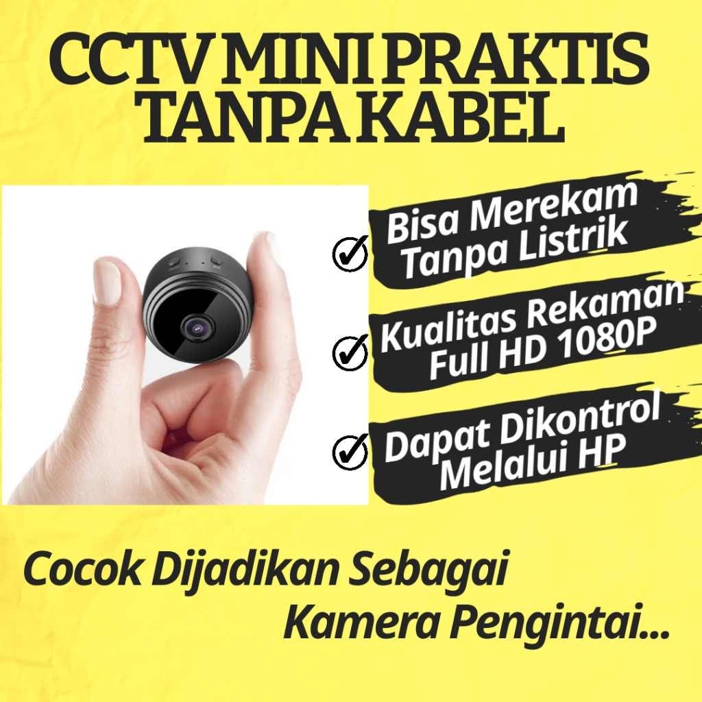 Kamera CCTV Wifi Rumah Indoor dan Outdoor Mini Tersembunyi Kecil Konek Ke HP Handphone Murah - Ip Ca