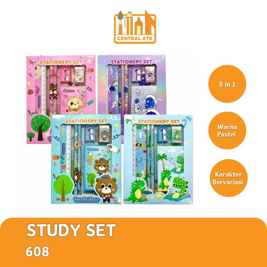 

STATIONERY SET / STUDY SET / PAKET ALAT TULIS KARAKTER 608