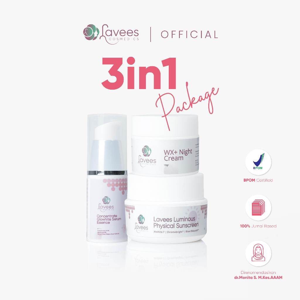 Lavees Cosmedics PAKET DIAMOND FLEK & MELASMA GLOWHITE BRIGHTENING  Mengatasi Melasma dan Flek Hitam