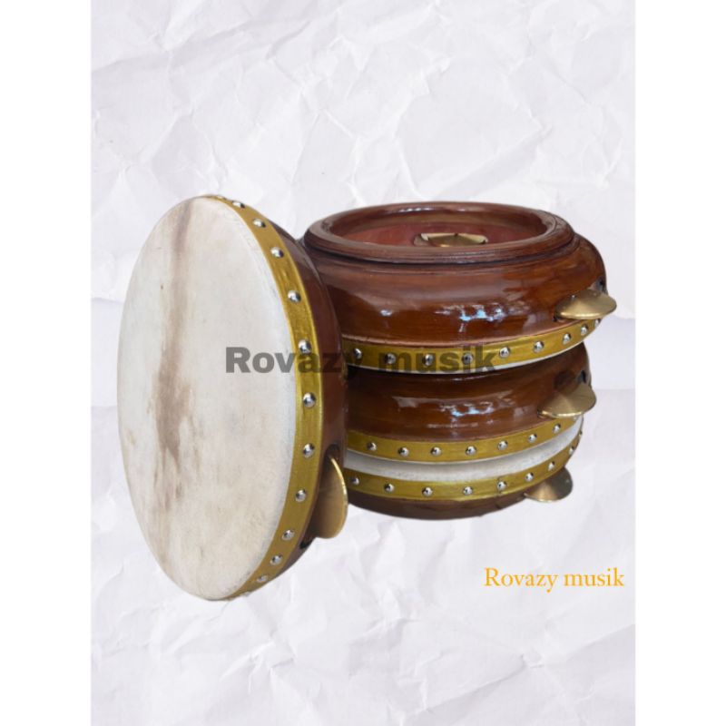 Rebana Hadrah Jepara Isi 4 Pcs Hadroh Jepara Kayu Mahoni