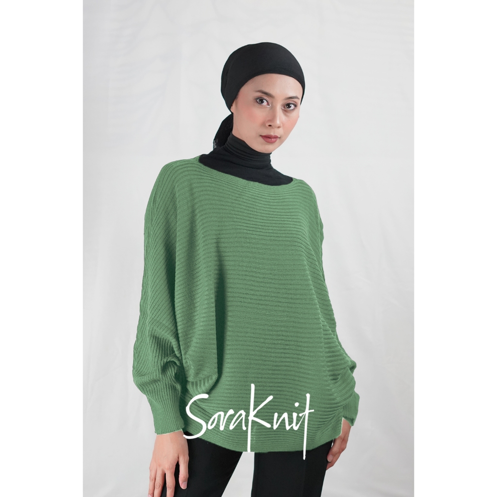 Atasan Baju Rajut Batwing Oversize Premium Korean Tebal Blouse Knit Jumbo Off Shoulder Import Model 