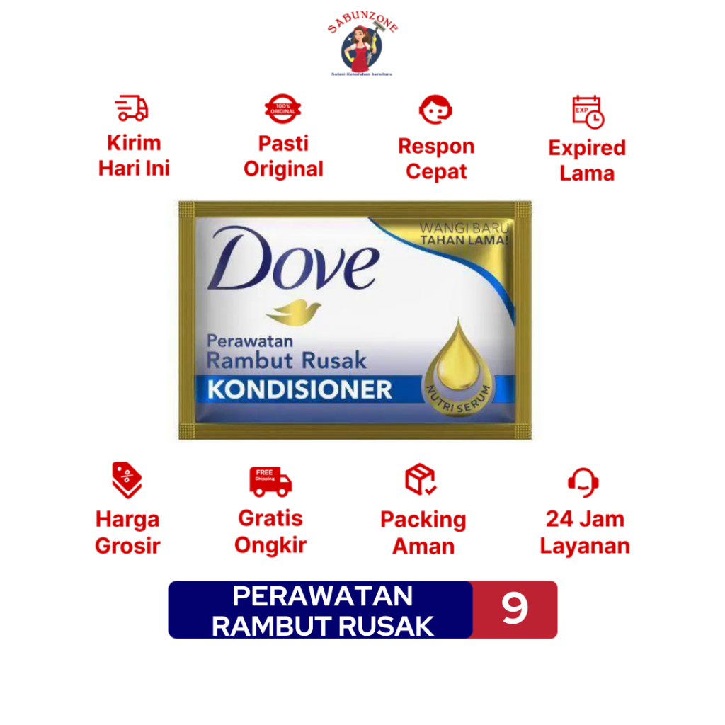 Conditioner Dove Rambut Rusak 9 ml