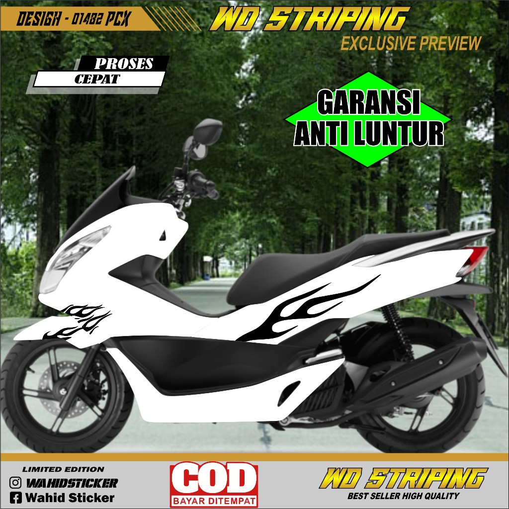 01482 CUTTING STICKER STRIPING PCX NEW 160 STRIPING VARIASI PCX API HOT WHELLS striping pcx 160 api 