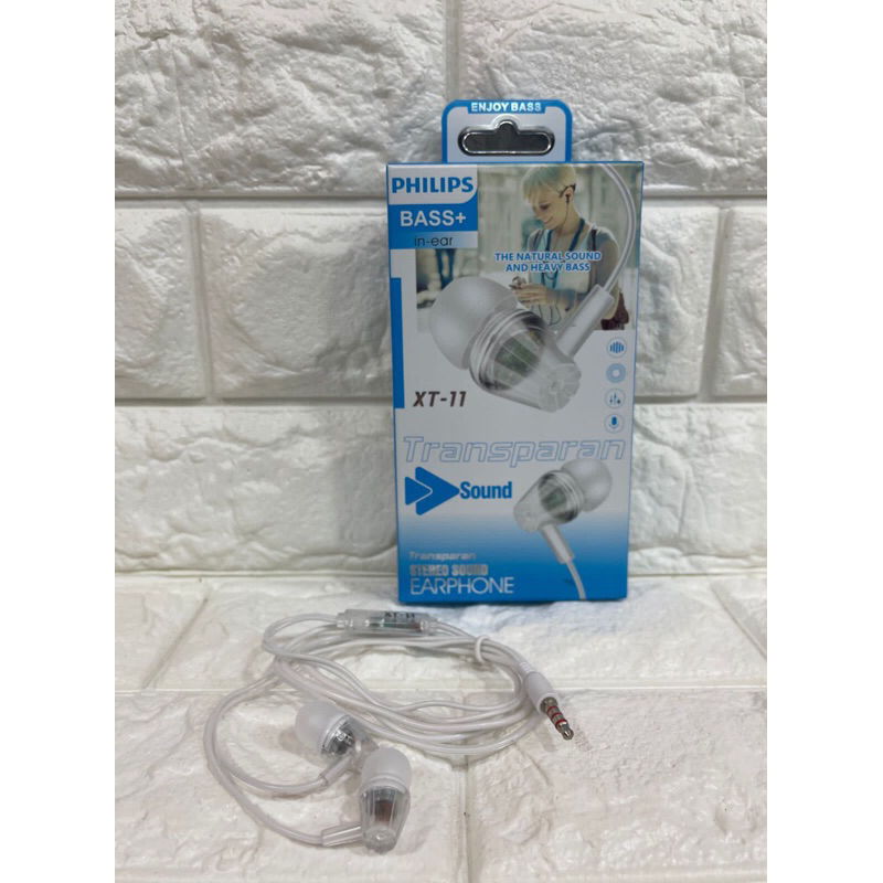 Headset Handsfree XT-11 Tranparan + Mic 3.5MM Stereo Bass Bisa Buat Telepon