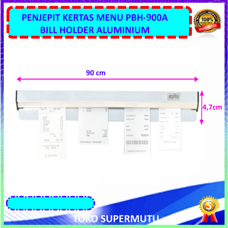 

Penjepit Kertas Tagihan PBH-900A Bill Holder Aluminium