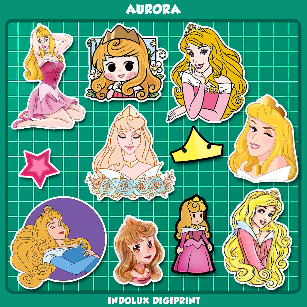 

Sticker Aurora Disney Princess Stiker Sleeping Beauty Journal Scrap Book Prinses Anak Anti Air