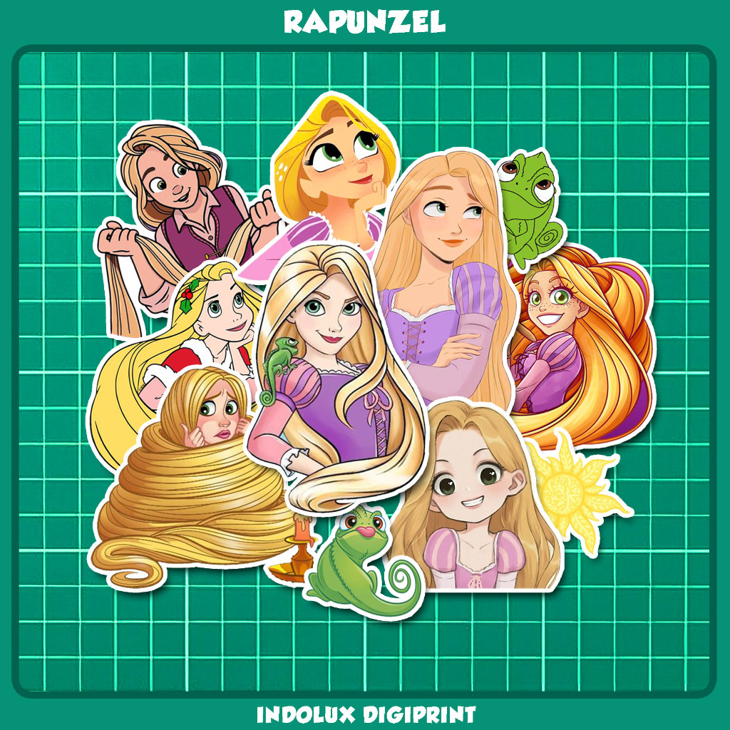 Sticker Rapunzel Disney Princess Stiker Tangled Journal Scraping Book Buku Jurnal Anak Anti
