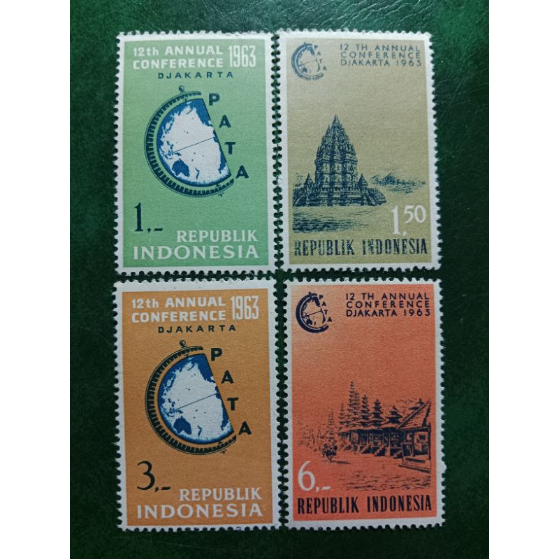 

Prangko Indonesia 4 Pcs Konferensi P. A. T. A tahun 1963 UN USED
