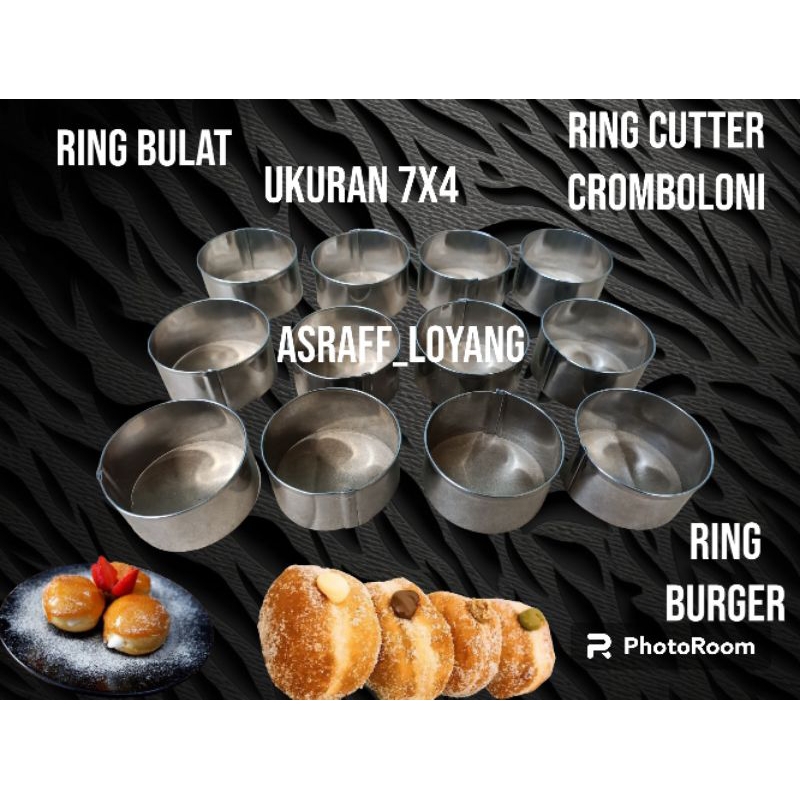 cetakan ring bulat Ukuran 7x4 dan 7x3 isi 12 pcs cetakan ring bomboloni