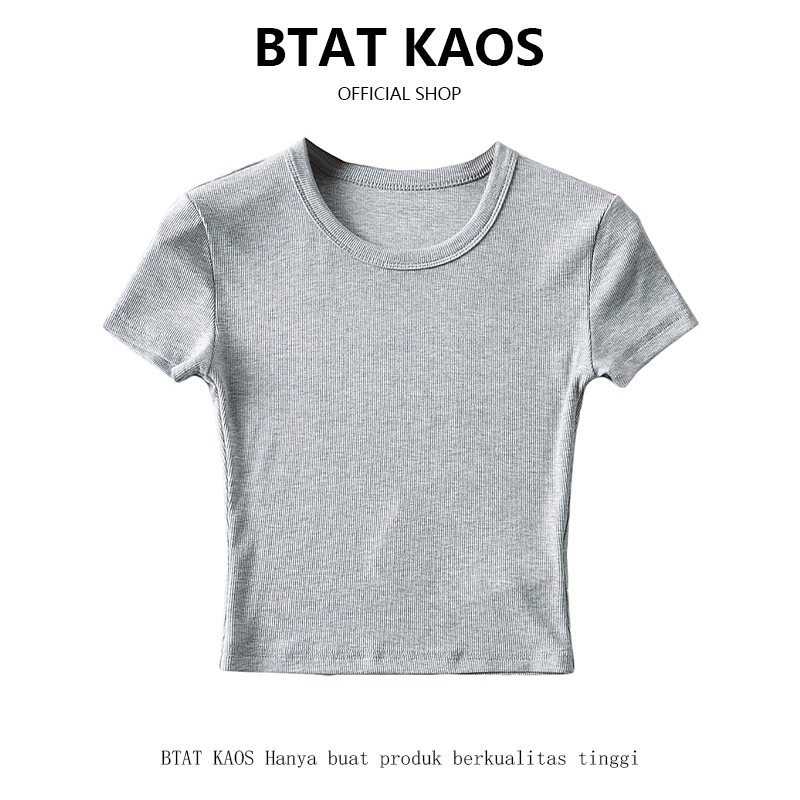 BTAT kaos rib wanita/kaos polos crop wanita/kaos rib premium/kaos round neck wanita sexy