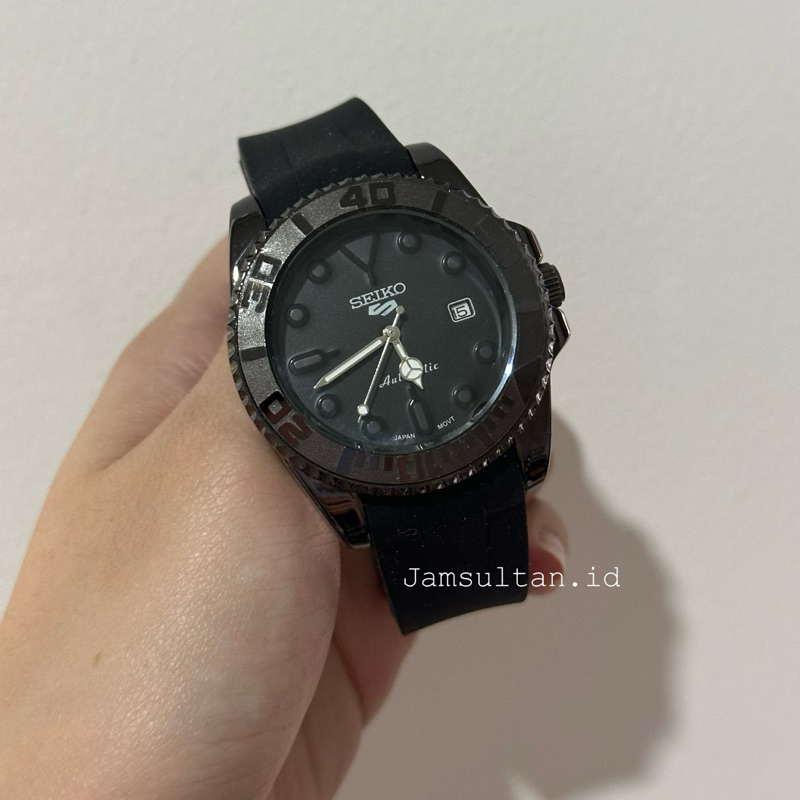 JAM TANGAN SULTAN SEIKO UNISEX TANGGAL AKTIF TALI RUBBER DIAMETER 40mm
