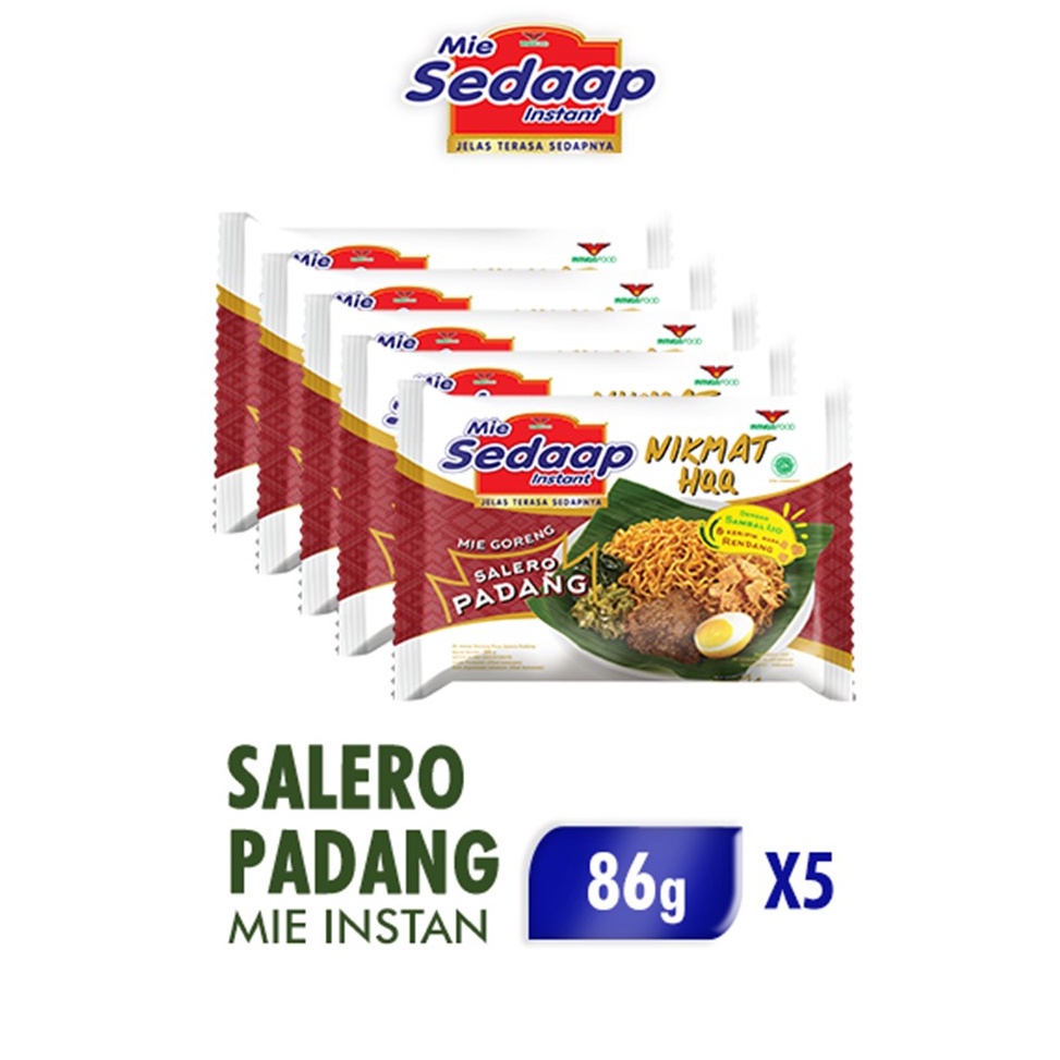 

KODE SLR818 Sedaap Mie Instan Goreng Salero Padang Bag 86 gr x5