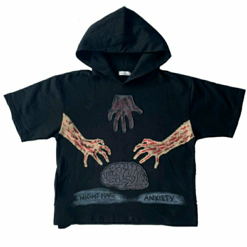 BOXY HOODIE "NIGHTMARE" WITH SIDE POCKET