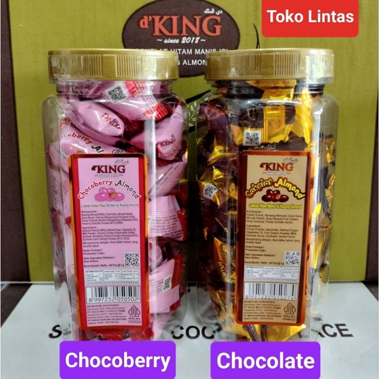 

KODE FCD1 Cokelat Kacang Almond Bonibol DKing Per Toples Bag 4 PC