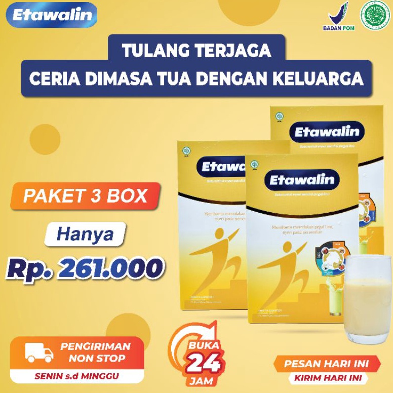 

MODEL BCS396 Etawalin Susu Sendi dan Asam Urat Official Paket 3 Box