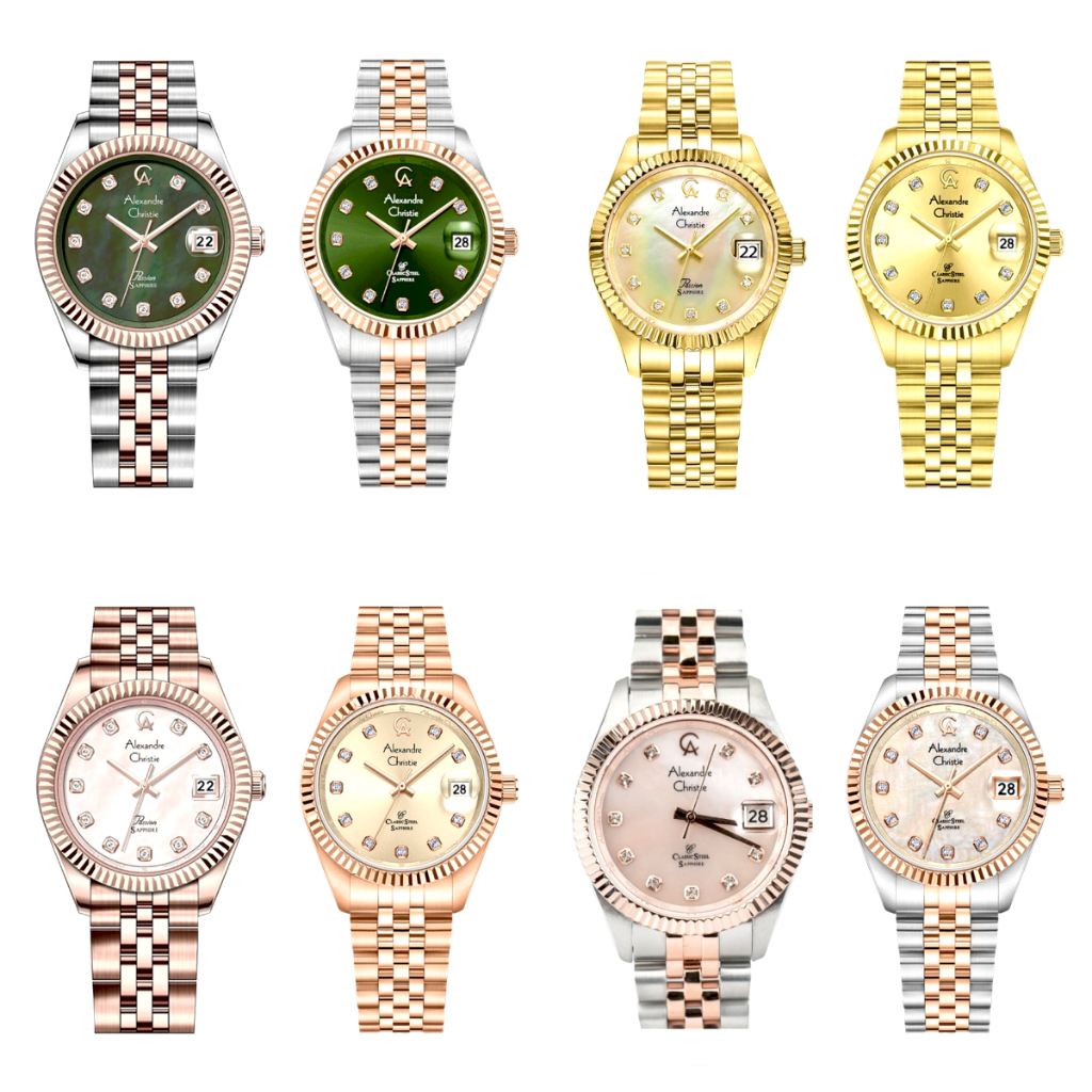 Jam Tangan Couple AC Alexandre Christie 5013 Sapphire Tanggal Aktif Original - Stainless Steel - Gar
