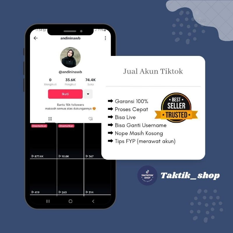 akun tiktok fyp akun tiktok real Followers akun tiktok garansi akun tiktok aktif akun tiktok