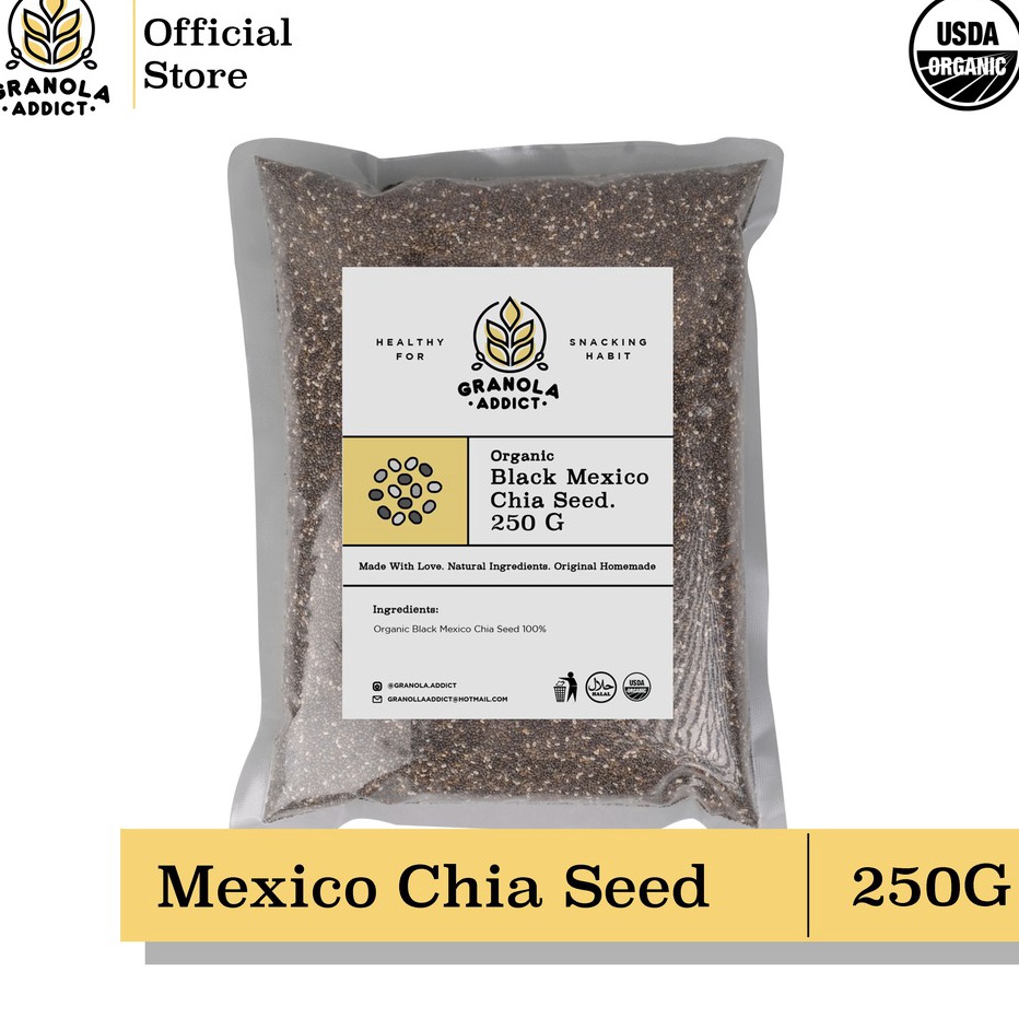 

MODEL LYS319 Granola Addict Black Chia Seed Mexico Organic Organik 25G