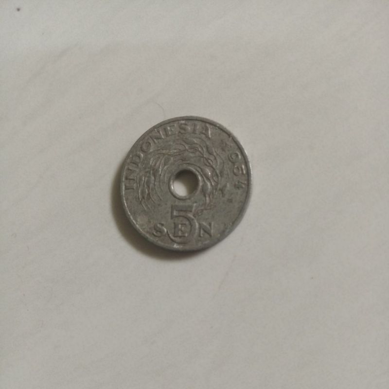 Koin kuno 5 sen Indonesia 1954
