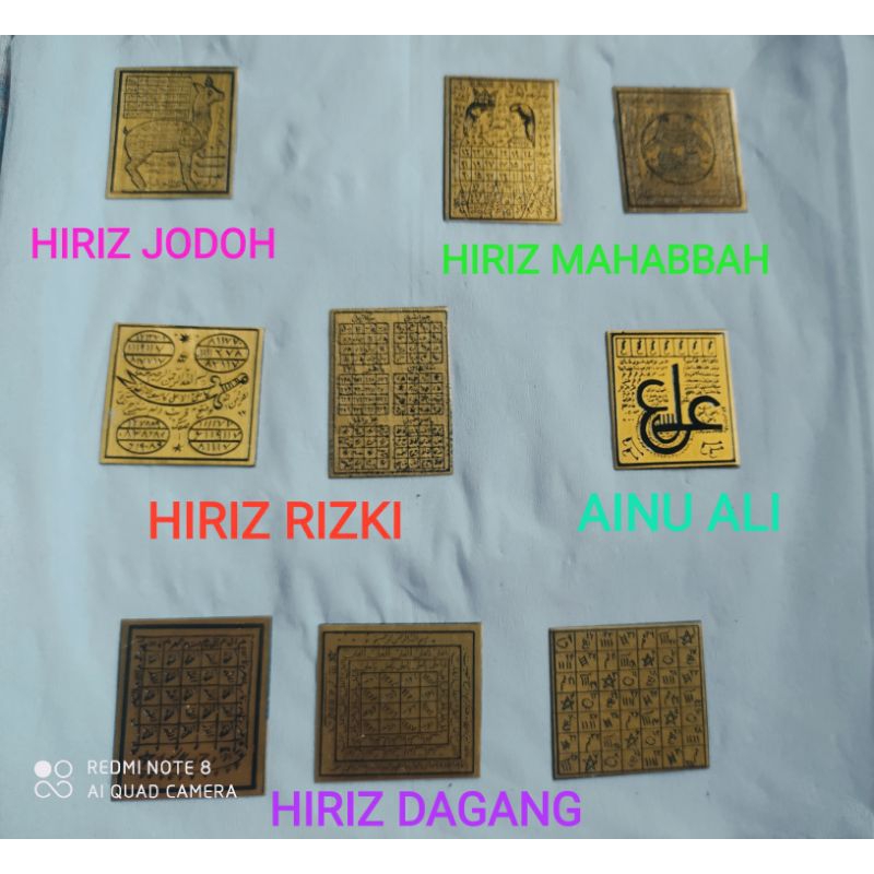 hiriz plat Kuningan (harga tertera untuk per 1 item)
