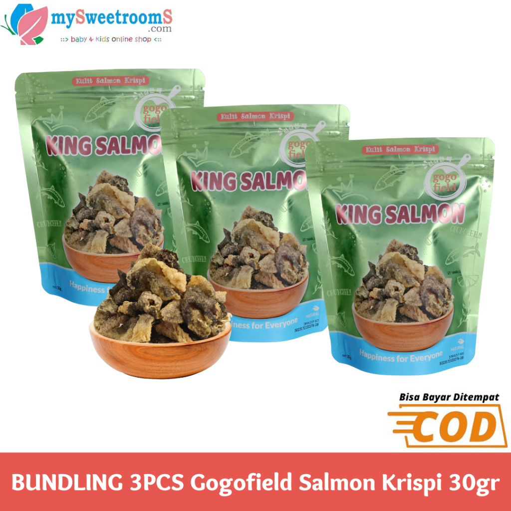 

BUNDLING 3PCS Gogofield King Salmon Krispi 30gr / Salmon Skin / Cemilan Kulit Salmon / Camilan Sehat