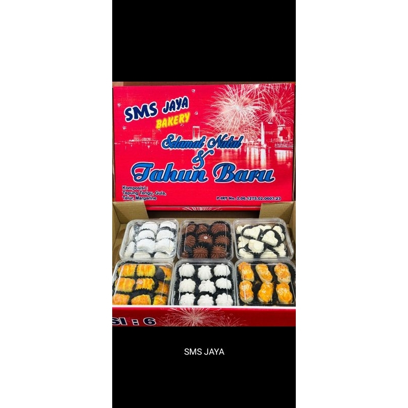 

Paket Kue Natal dan Tahun Baru SMS Jaya Bakery isi 6 toples kue