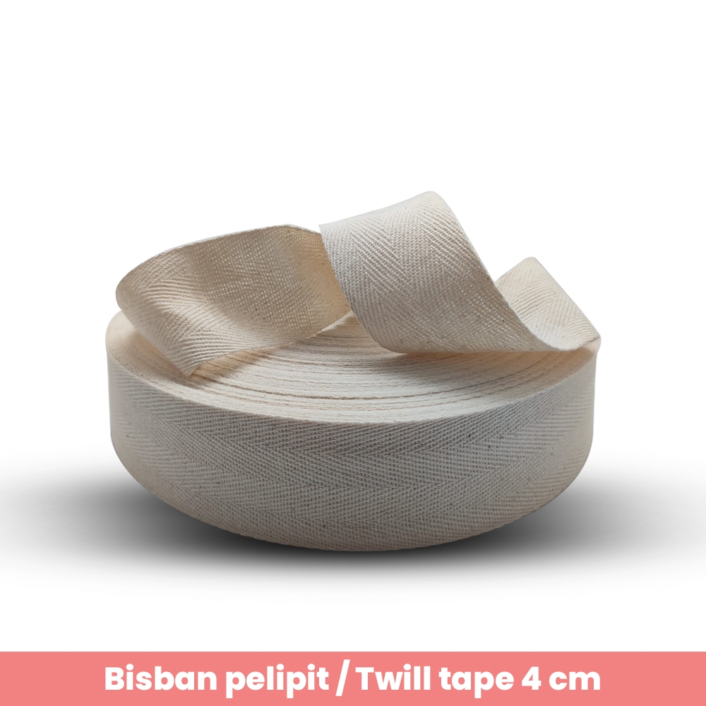 Bisban Twilltape Katun 4cm meteran minimal 3m