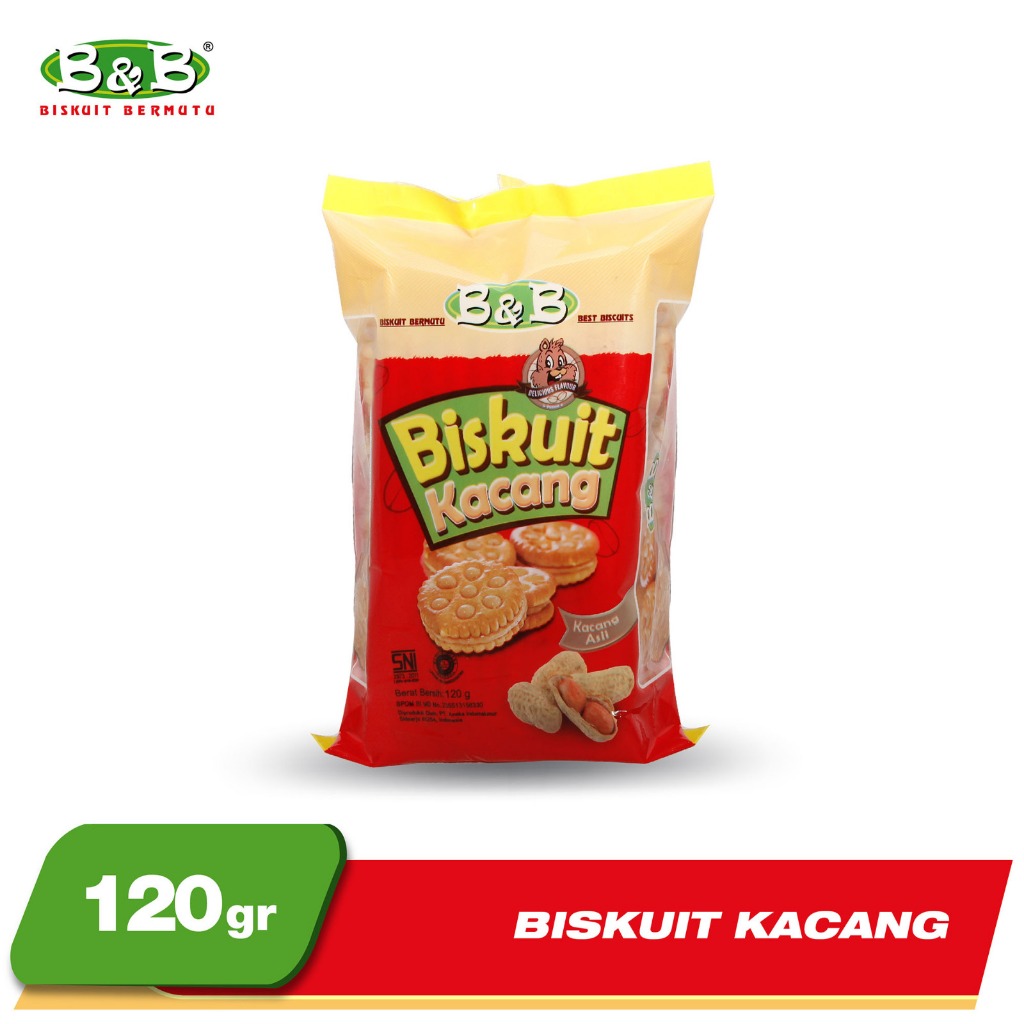 

B&B Biskuit Kacang 120 gr / Biskuit Krim Kacang 120g