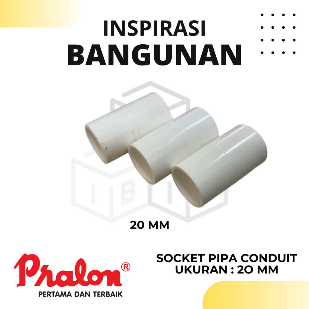 Sok 20mm / Sock Pipa Listrik / Sambungan Pipa Listrik / Socket Conduit 20mm merk pralon
