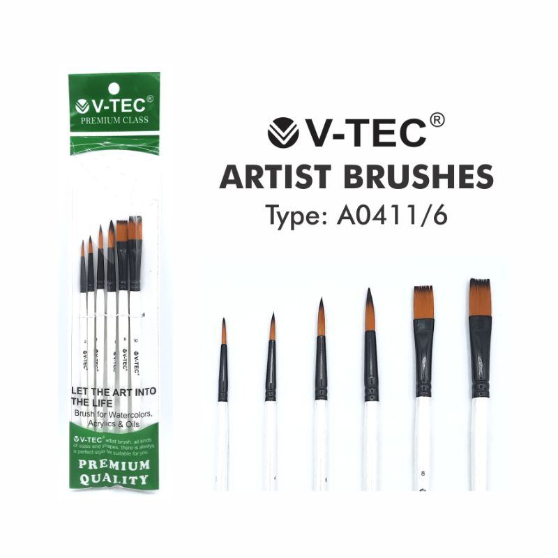 

V-Tec Kuas Type A0411-6/ Kuas isi 6/1 set isi 6