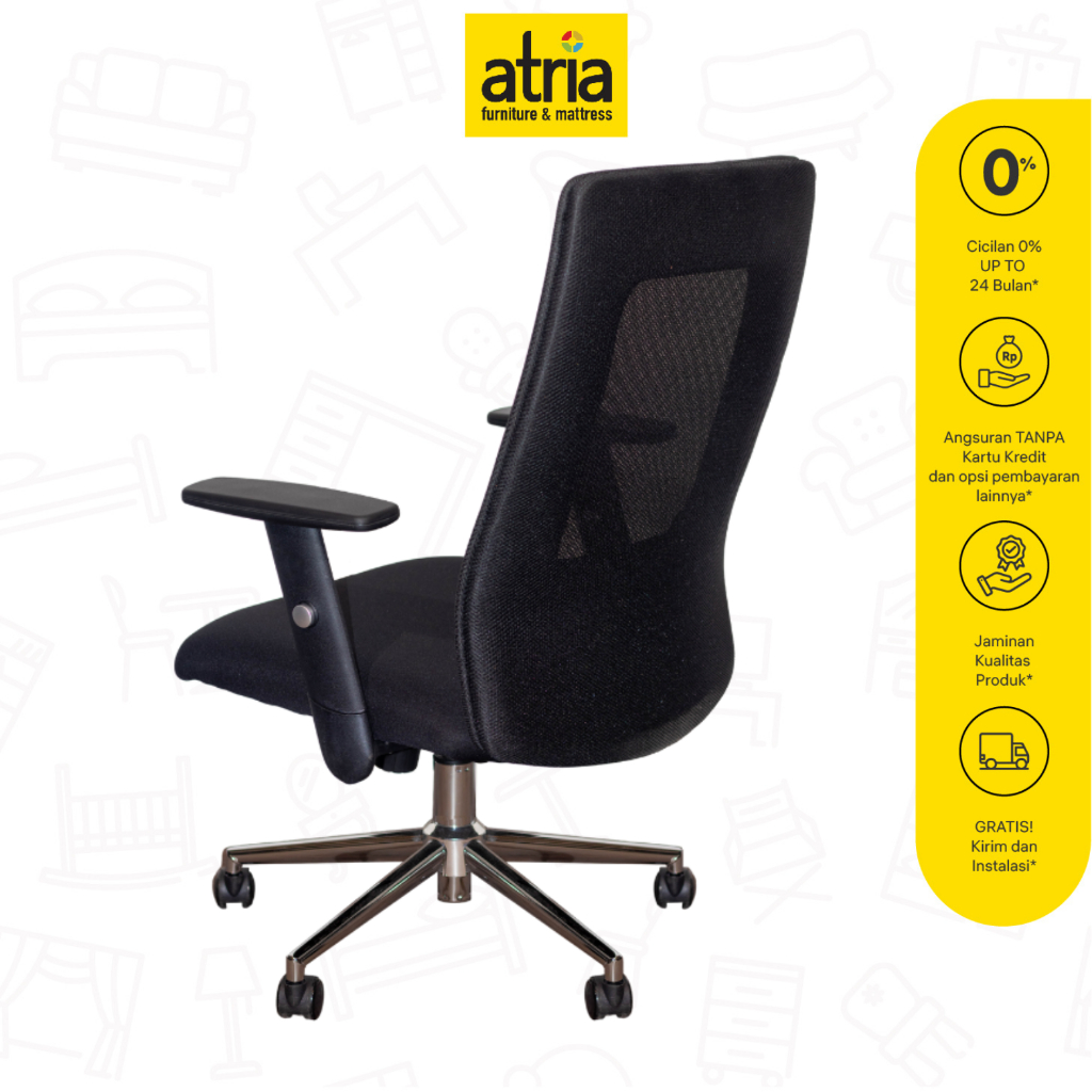 Atria Kursi Kantor Raoul low Chair Atria Black