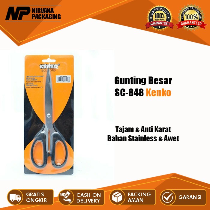 

GUNTING KENKO BESAR SC 848 N SC 848N SCISSORS PEMOTONG STAINLESS STEEL