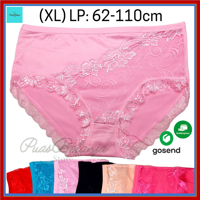 Celana Dalam Wanita Transparan Brukat Bunga Fit to XL | CD Wanita Transparan Brukat Bunga